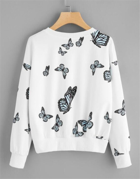 Alkalmi női blúz hosszú ujjal és O-nyakú fehér színben