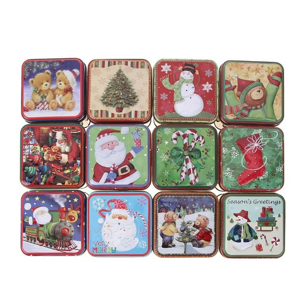 12 db dekoratív karácsonyi doboz készlet