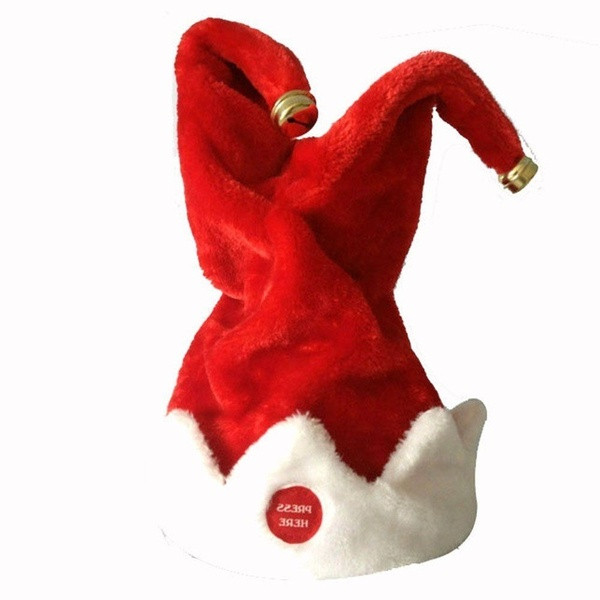 Éneklő és táncoló plüss karácsonyi sapka