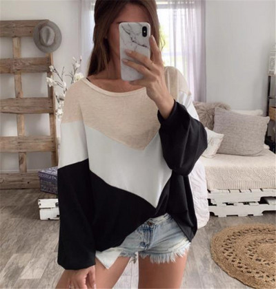 Modern női széles pulóver ovális nyakkivágással és hosszú ujjakkal