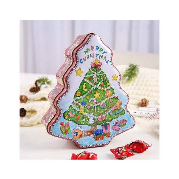 Декоративна коледна кутия във формата на елха - 4 модела 