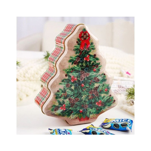 Декоративна коледна кутия във формата на елха - 4 модела 