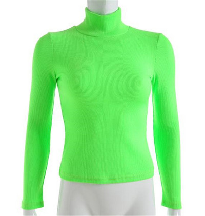 Modern női pulóver pólógallérral, rózsaszín, sárga és zöld színben