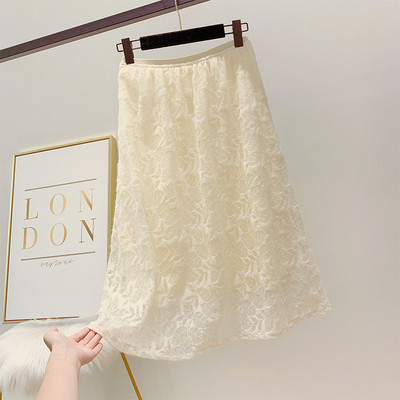 Γυναικεία φούστα από δαντέλα με υψηλή μέση σε δύο χρώματα