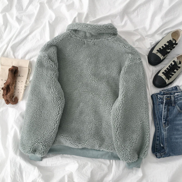 Καθημερινό γυναικείο φούτερ με κουμπιά και τσέπη σε δύο χρώματα