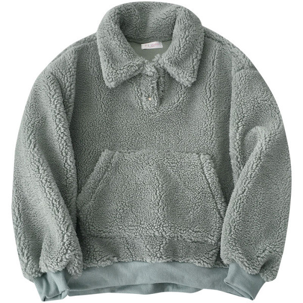 Καθημερινό γυναικείο φούτερ με κουμπιά και τσέπη σε δύο χρώματα