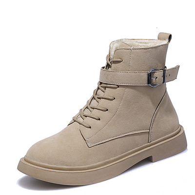 Γυναικείες μπότες με απαλή επένδυση και πόρπη σε δύο χρώματα