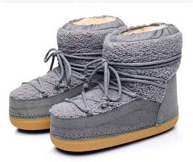 Καθημερινές γυναικείες μπότες με κορδόνια και μαλακή επένδυση σε γκρι, καφέ και μαύρο χρώμα