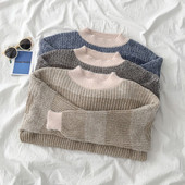 Női alkalmi pulóver három színben széles modell