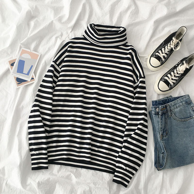 Csíkos női blúz négy színben pólógallérral