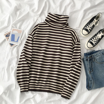 Csíkos női blúz négy színben pólógallérral