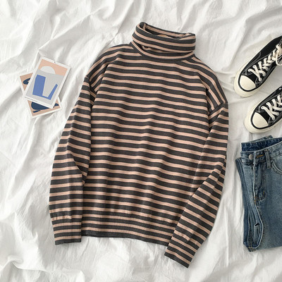 Csíkos női blúz négy színben pólógallérral