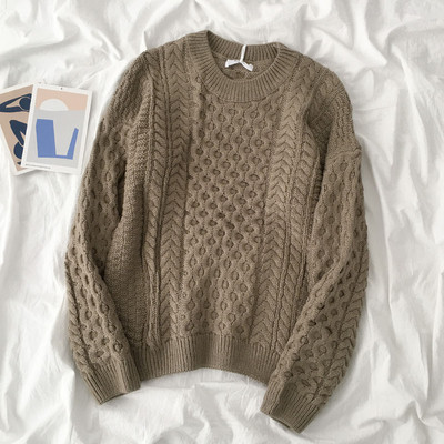 Női alkalmi pulóver ovális nyakkivágással, két színben