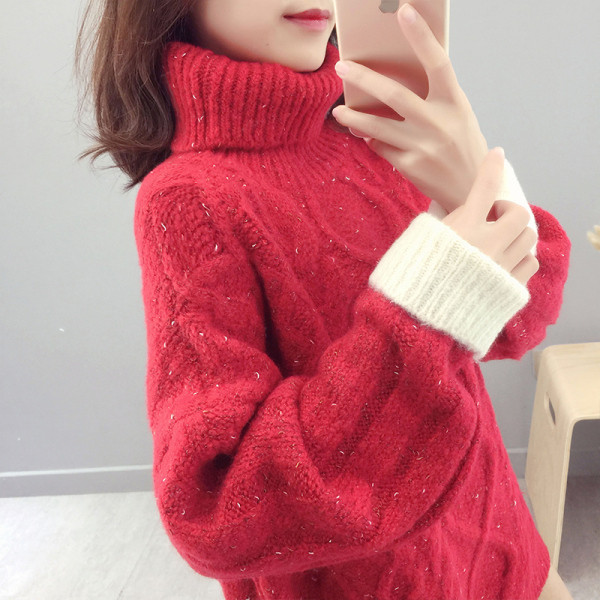 Női téli pulóver széles modell több színben