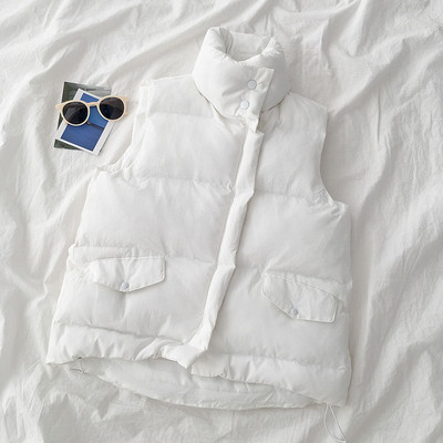 Női alkalmi mellény három színben, magas gallérral és gombokkal