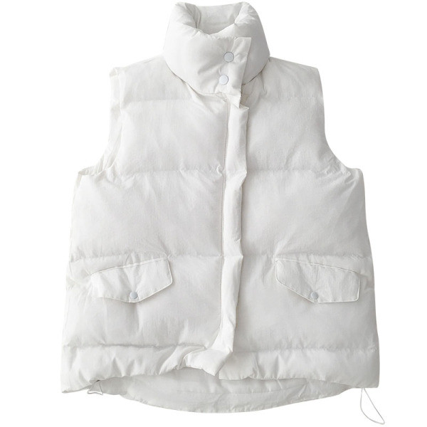 Női alkalmi mellény három színben, magas gallérral és gombokkal