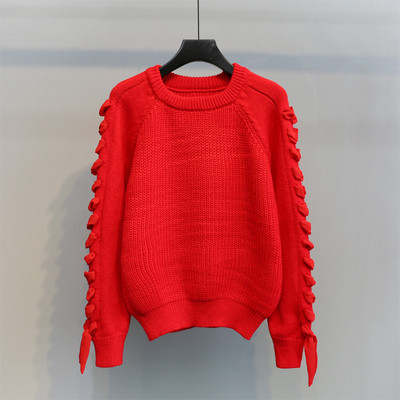 Női őszi-téli pulóver kerek nyakkivágással, több színben