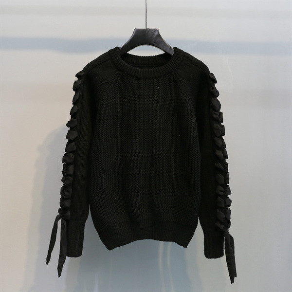 Női őszi-téli pulóver kerek nyakkivágással, több színben