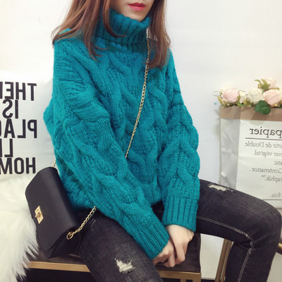 Modern női téli pulóver magas gallérral több színben