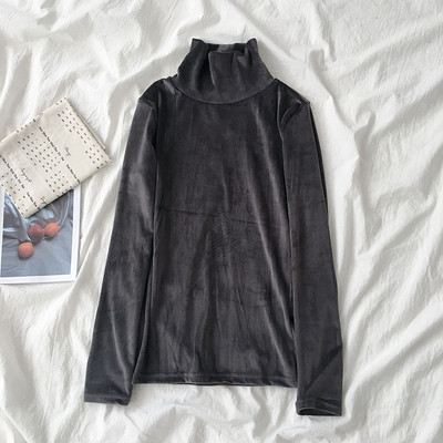 Modern női bársony blúz öt színben pólógallérral