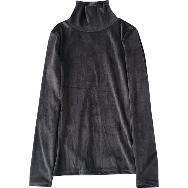 Modern női bársony blúz öt színben pólógallérral