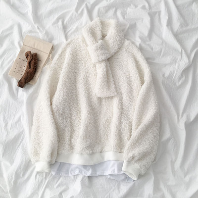 Alkalmi női pulóver széles modell fehér és kék színben