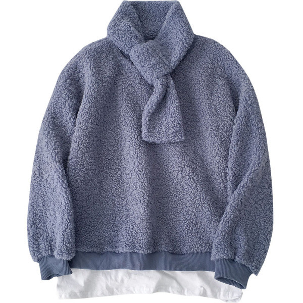 Alkalmi női pulóver széles modell fehér és kék színben