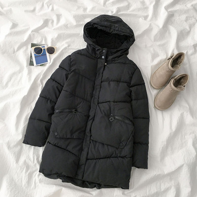 Modern női kabát két színben kapucnival és zsebekkel