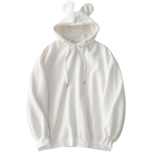 Γυναικείο φούτερ σε δύο χρώματα με κορδόνια και τρισδιάστατο στοιχείο