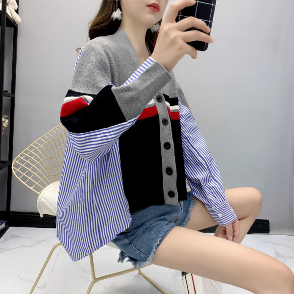 Modern női csíkos ing két színben