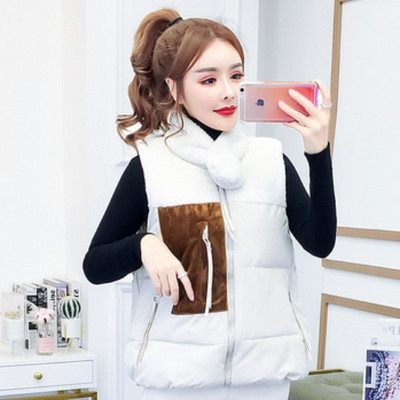 Γυναικείο αθλητικό casual γιλέκο με φερμουάρ σε λευκό και μαύρο χρώμα