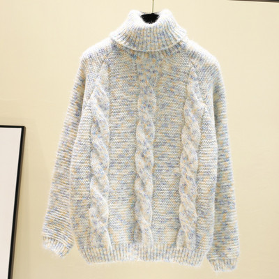 Χειμερινό γυναικείο πουλόβερ φαρδύ μοντέλο  με υψηλό γιακά σε διάφορα χρώματα