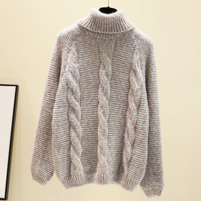 Χειμερινό γυναικείο πουλόβερ φαρδύ μοντέλο  με υψηλό γιακά σε διάφορα χρώματα