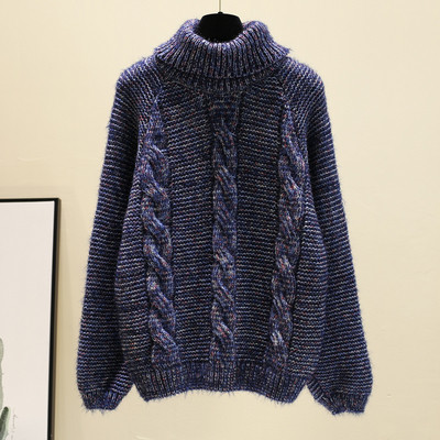 Χειμερινό γυναικείο πουλόβερ φαρδύ μοντέλο  με υψηλό γιακά σε διάφορα χρώματα