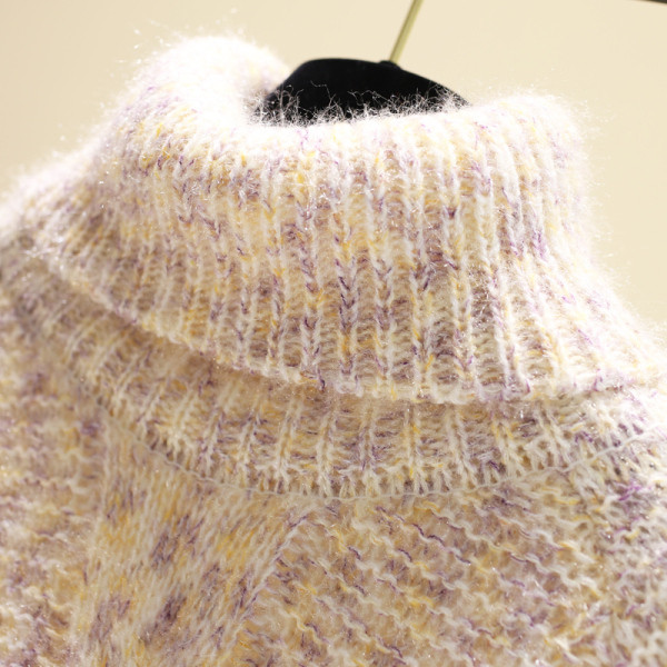 Χειμερινό γυναικείο πουλόβερ φαρδύ μοντέλο  με υψηλό γιακά σε διάφορα χρώματα