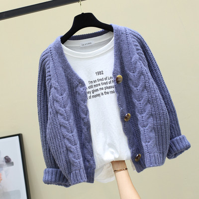 Γυναικεία casual ζακέτα  με λαιμόκοψη σε διάφορα χρώματα