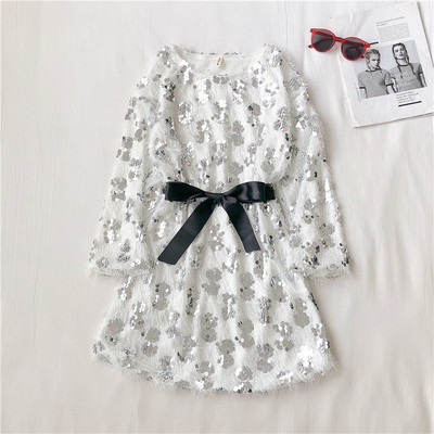 Κομψό γυναικείο φόρεμα σε πέντε χρώματα με μακριά μανίκια και πούλιες