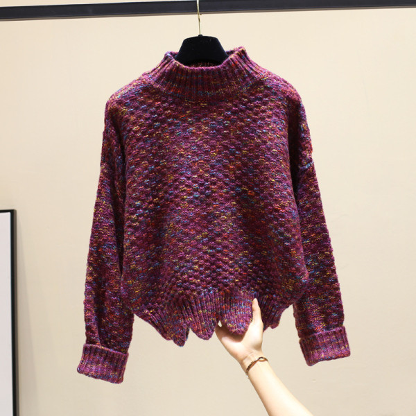 Modern női téli pulóver kerek nyakkivágással, több színben