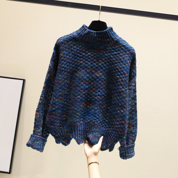 Modern női téli pulóver kerek nyakkivágással, több színben