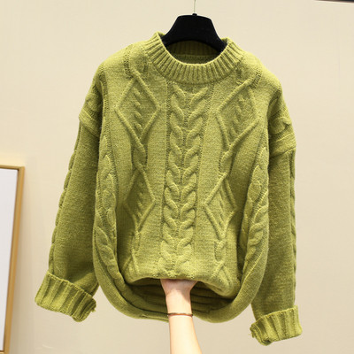 Női téli pulóver kerek nyakkivágással, több színben