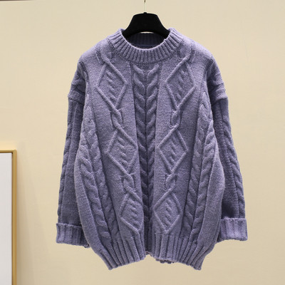 Női téli pulóver kerek nyakkivágással, több színben