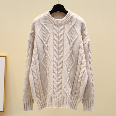 Női téli pulóver kerek nyakkivágással, több színben