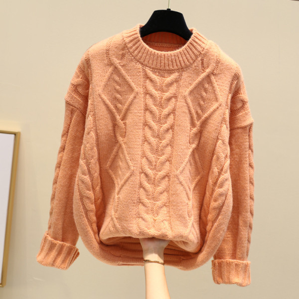 Női téli pulóver kerek nyakkivágással, több színben