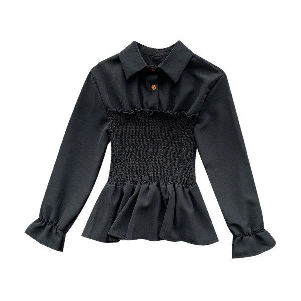 Modern női ing gumírozással és gombokkal, különböző színekben