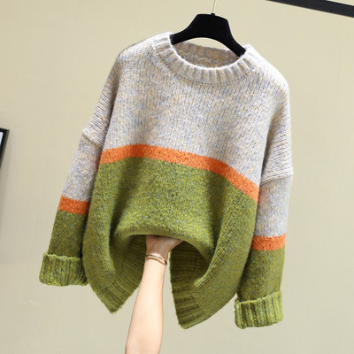 Γυναικείο casual πουλόβερ με στρογγυλό λαιμόκοψη σε διάφορα χρώματα