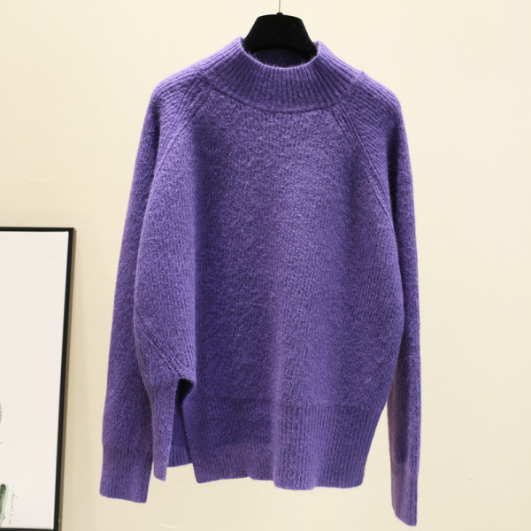 Γυναικείο  χειμωνιάτικο πουλόβερ με υψηλό κολάρο σε διάφορα χρώματα