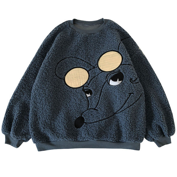 Női pulóver három színben hímzéssel és ovális nyakkivágással