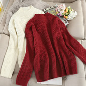 Μοντέρνο γυναικείο πουλόβερ με χαμηλό γιακά σε έξι χρώματα