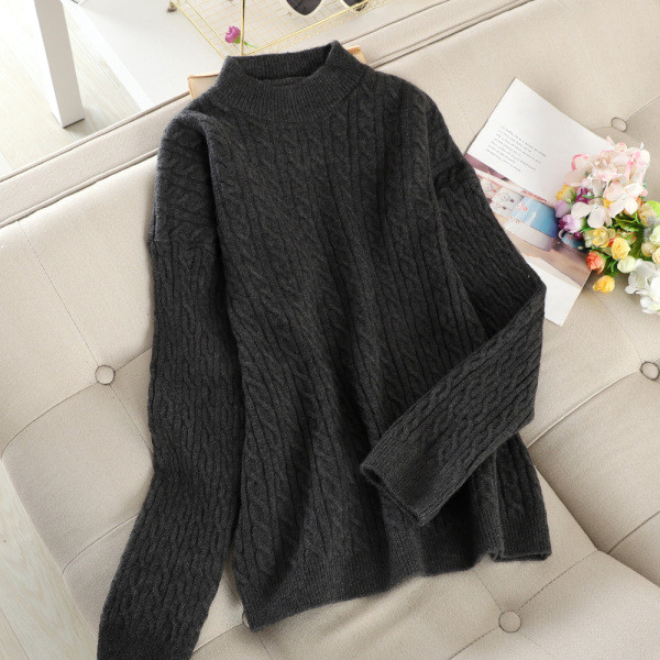 Μοντέρνο γυναικείο πουλόβερ με χαμηλό γιακά σε έξι χρώματα