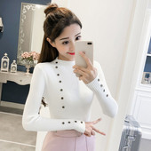 Modern női blúz négy színben, hosszú ujjal és gombokkal